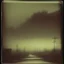 Placeholder: Dark street creepy fog colours strong texture artistic polaroid volumetric light nightmare Yves Tanguy