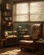 Placeholder: Very old stuff in a room, wide angle view, nostalgia, '50 style, realistic rendering