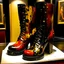 Placeholder: Bloody Black high heel boot jackson pollock's painting