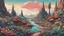 Placeholder: comic style, highly detailed ,gorgeous otherworldly landscape, otherworldly plants