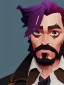 Placeholder: Portrait of a 30 year old strange gay wizard like Jack Sparrow