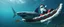 Placeholder: prehistoric shark fish ogre santa beneath kayak