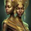 Placeholder: sango fantasy, fantasy magic, intricate, sharp focus, illustration, highly detailed, digital painting, concept art, matte, masterpiece head sexy Indonisian beauty black afro hair earth lady Golden alligator head Egyptian princess pyramid