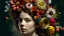 Placeholder: there is a woman with flowers in her hair and a flower crown, woman with flowers, female portrait with flowers, beautiful digital artwork, contemporary artistic collage, by Adam Marczyński