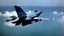 Placeholder: fighter jet fires missile at 747 plane and it crashes into the ocean