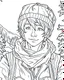 Placeholder: outline art for real Kristoff In The Snow coloring page, Japanese manga style, cartoon style, cute face, white background sketch style, full body is a must, only use outline, clean line art, no shadow, bold outline