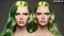 Placeholder: A woman who had green eyes and long blond hair that she wore in elaborate coiffures. Being known as someone at the height of fashion, prior to her disappearance, she favored wearing green and golden outfits to match her physical features.
