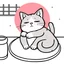 Placeholder: bold and easy, cozy Japan-Cat napping on a kotatsu table each has very thick black outlines, making the details simple and fun to color colors, must be black and white and should have very few backgrounds or no backgrounds