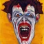 Placeholder: Horror Disfigured bald Vampire,blood big canine teeth with blood, by egon Schiele, dinamic light