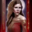 Placeholder: pltn style, beautiful carrie fisher, red, jeweled veil, tall, slender, long hair, smooth, flawless skin, deep, mysterious eyes, red gown, intricate beading, sparkling jewels, diamonds, rubies, regal, dignified, graceful, fluid, ethereal quality, light steps, roses, jasmine scent, shimmering light, spirit, hope, joy, mortal, extraordinary beauty, charm, mystery, legend, fascination, cute big circular reflective eyes, Pixar render, unreal engine cinematic smooth, intricate detail