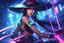 Placeholder: Akali in 8k anime drawing style, akali custom, msak, close picture, rain, neon, intricate details, highly detailed, high details, detailed portrait, masterpiece,ultra detailed, ultra quality