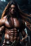 Placeholder: Muscular male warrior with long hair. Photorealistic. 4k. Dark Fantasy