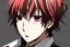 Placeholder: Detailed pretty anime boy, brown hair with blonde strips, keep head in frame, headshot, glaring, brown eyes, covered in bandages, looking serious, illustration, digital painting, only one character, color scheme red, wearing many bandages, Osamu Dazai inspired, anime inspired, manga, dazai, red hair, Chuuya, pretty, scruffy, angry, brooding, manga inspired, small nose, long lower eyelashes, handsome, widows peak, headshot, glaring, cute, wearing a bandage on neck, small nose, scruffy hair