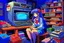 Placeholder: retro anime style, serious 1990s OVA anime style, retro anime style, serious 1990s OVA anime style, retro tech on a desk, Magneto-optical disk, floppy disk, Hard disks, ram, VHS, Retro pc, slight watercolor, no humans
