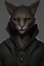 Placeholder: Male khajiit with grey fur and Hazel eyes wearing a black hoodie