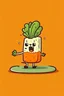 Placeholder: Scared carrot eating a piece of cake