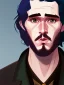 Placeholder: Portrait of a 30 year old strange gay wizard like John Snow