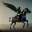 Placeholder: angel of death riding a horse, fantasy, 4k, 8k, highly detailed, cinematic, ultra photorealistic, ultra realistic, volumetric lighting