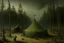 Placeholder: An olive green Halloween themed circus painted by Caspar David Friedrich
