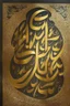 Placeholder: Painting, Arabic, Islamic, calligraphy, gold, inscriptions, decorations, peace be upon you