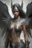 Placeholder: sexy female warrior angel with black wings