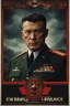 Placeholder: portrait of a 50 year old evil military leader. Cruel expression, dark crew cut hair,