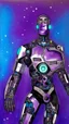 Placeholder: cyborg man, super ,nion ,purple, extremely beautiful art, cosmic, highly creative, rich colors, amazing details