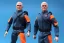 Placeholder: Box of Mike pence g.i. joe toy figure With a Laser gun space force Blue fabric uniform, fluorescent orange, whole body wide view, black boots full body