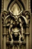 Placeholder: Gargoyles Promt: Art Nouveau Gothic Hyper realistic intricate oil paint detailed pencil sketched Notre Dame gargoyles in the style of Escher, a resin painter