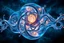 Placeholder: Dynamic complex hypnotic fractal 3D structures horizontal Symmetry twisting and morphing between organic and geometric forms , smooth translucent iridescent glass with inner glow and bubbles, varied transparent materials, stormy skies, intense dramatic