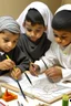 Placeholder: Saudi Arabia children playing with drawing tools