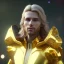 Placeholder: beautiful cosmic golden male, long hair, nice smiling, delicate colors, beautiful glamour galactic golden dress, ultra sharp focus, 8k, unreal engine 5, extremely sharp detail, light effect, soft light atmosphere of a spaceship, smooth, full of details, face in front, complete vision of face and body