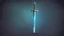 Placeholder: Magical Sword, Solid Background, Sword blade with a color of #B293C8