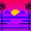 Placeholder: synthwave sunset