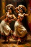 Placeholder: 2 maxican woman dancing neoclassism traditional painting