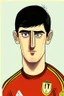 Placeholder: Thibaut Courtois Belgian soccer player cartoon 2d