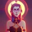 Placeholder: circus, tabaxi, female, beautiful woman, fantasy, anime, at dawn by atey ghailan, mystical colors, Golden hour, Lisa Frank fantasy