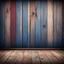 Placeholder: Hyper Realistic navy-blue & maroon multicolor grungy rustic wooden plank wall texture in an empty room with window & vignette effect