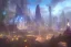 Placeholder: crystallinemagic city towers airships night stars moons fantasy steampunk