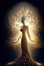 Placeholder: a tree made of equations turning into a goddess of light