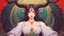 Placeholder: Portrait of a demonic demon princess ((with horns)), studio ghibli, ghibli style, anime , solo, alfonso mucha, (bright), sks woman, baphomet, large demon horns, curved horns