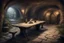 Placeholder: fantasy medieval underground with table