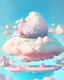 Placeholder: A floating island surrounded by fluffy clouds in a pastel-colored sky.