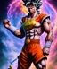 Placeholder: handsome goku, big muscles, shirtless, Kamehouse chest tattoo, soft light atmosphere, light effect，vaporwave colorful, concept art, smooth, extremely sharp detail, finely tuned detail, ultra high definition, 8 k, unreal engine 5, ultra sharp focus