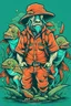 Placeholder: A ilustration of FISHMEN,COLOR. middle ground design, t-shirt design, no black ground, vector, 4k