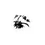 Placeholder: cute silhouette of a pomeranian , black on white vector