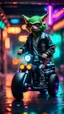 Placeholder: portrait of slick lord water wolf Gremlin myth buster pimp ninja yoga cyber punk in flying hipster lawn Harley Davidson tractor parked in dark neon lit reflective wet arcade hall tunnel,bokeh like f/0.8, tilt-shift lens 8k, high detail, smooth render, down-light, unreal engine, prize winning