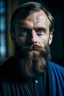 Placeholder: catholic priest, full beard, blue eyes