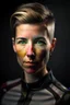 Placeholder: She has a lean, athletic build, a testament to her years of cycling. Her short-cropped hair, worn for aerodynamics during races, gives her a distinctive and androgynous look. upper body portrait, photo-realistic, shot on Hasselblad h6d-400c, zeiss prime lens, bokeh like f/0.8, tilt-shift lens 8k, high detail, smooth render, down-light, unreal engine 5, cinema 4d, HDR, shot in luxury kitchen