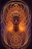 Placeholder: Spiritual being with Tentacles over human Head creating reality around, wrapping Spiral around Human, Psychedelic